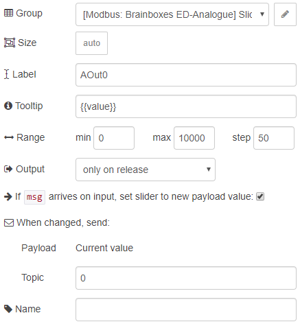 slider node configuration